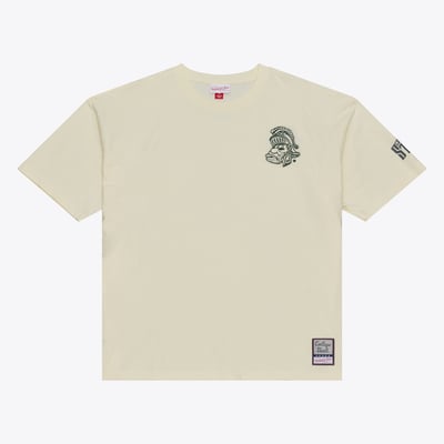  Michigan State Spartans Mitchell & Ness Oversized Heritage Hue T-Shirt - Cream