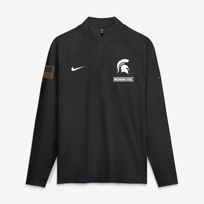 Michigan State Spartans Nike 2026 Military Appreciation Stride Raglan Dri-FIT Half-Zip Pullover - Black
