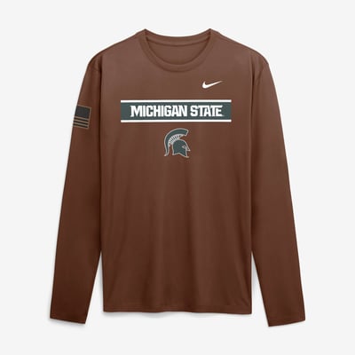 Michigan State Spartans Nike 2026 Military Appreciation Dri-FIT Long Sleeve T-Shirt - Brown