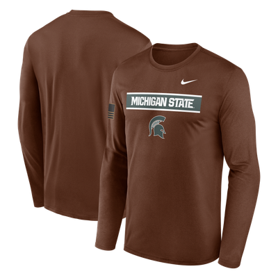 Michigan State Spartans Nike 2026 Military Appreciation Dri-FIT Long Sleeve T-Shirt - Brown
