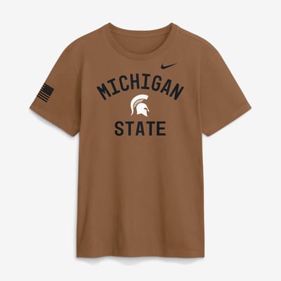 Michigan State Spartans Nike 2026 Military Appreciation Sideline Dri-FIT T-Shirt - Brown