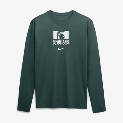  Michigan State Spartans Nike Courtside Legend Dri-FIT Long Sleeve T-Shirt - Green