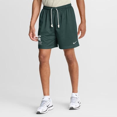 Michigan State Spartans Nike 2026 Sideline Standard Issue Reversible Dri-FIT Shorts - Green/Anthracite