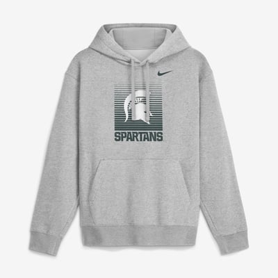  Michigan State Spartans Nike Primetime Gradient Square Club Hoodie - Heather Gray