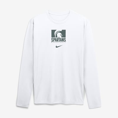  Michigan State Spartans Nike Courtside Legend Dri-FIT Long Sleeve T-Shirt - White