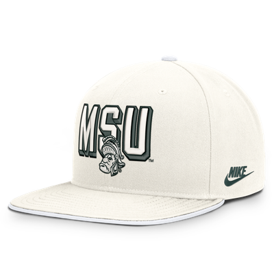  Michigan State Spartans Nike Legacy Letter & Mascot Pro Snapback Hat - White