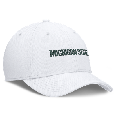Michigan State Spartans Nike Letter Rise SwooshFlex Dri-FIT Hat - White