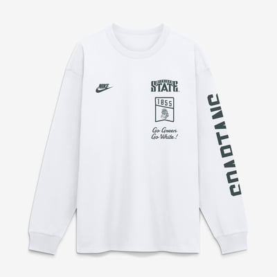  Michigan State Spartans Nike Max 90 Legacy Multi Graphic Long Sleeve T-Shirt - White