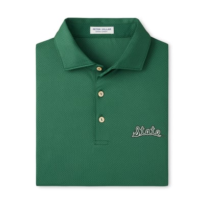  Michigan State Spartans Peter Millar Hugo Performance Jersey Polo - Green