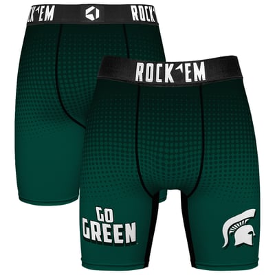  Michigan State Spartans Rock Em Slogan Boxer Briefs - Green