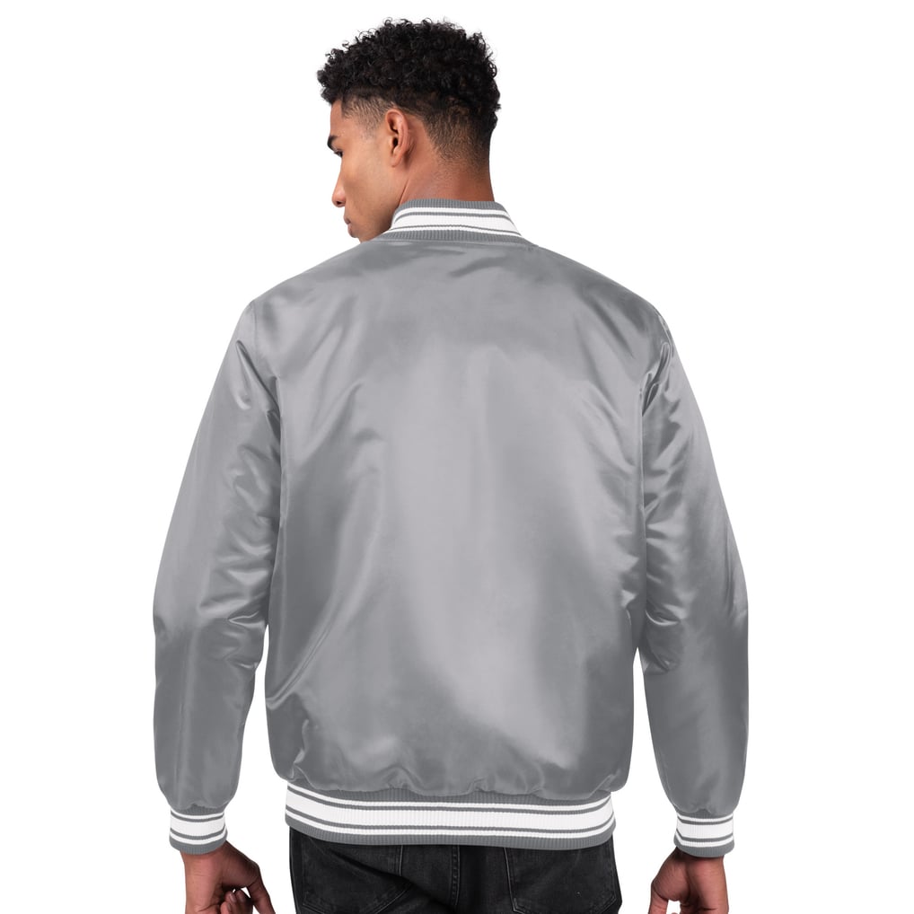 Michigan State Spartans Starter Core Satin Varsity Full-Snap Jacket - Gray