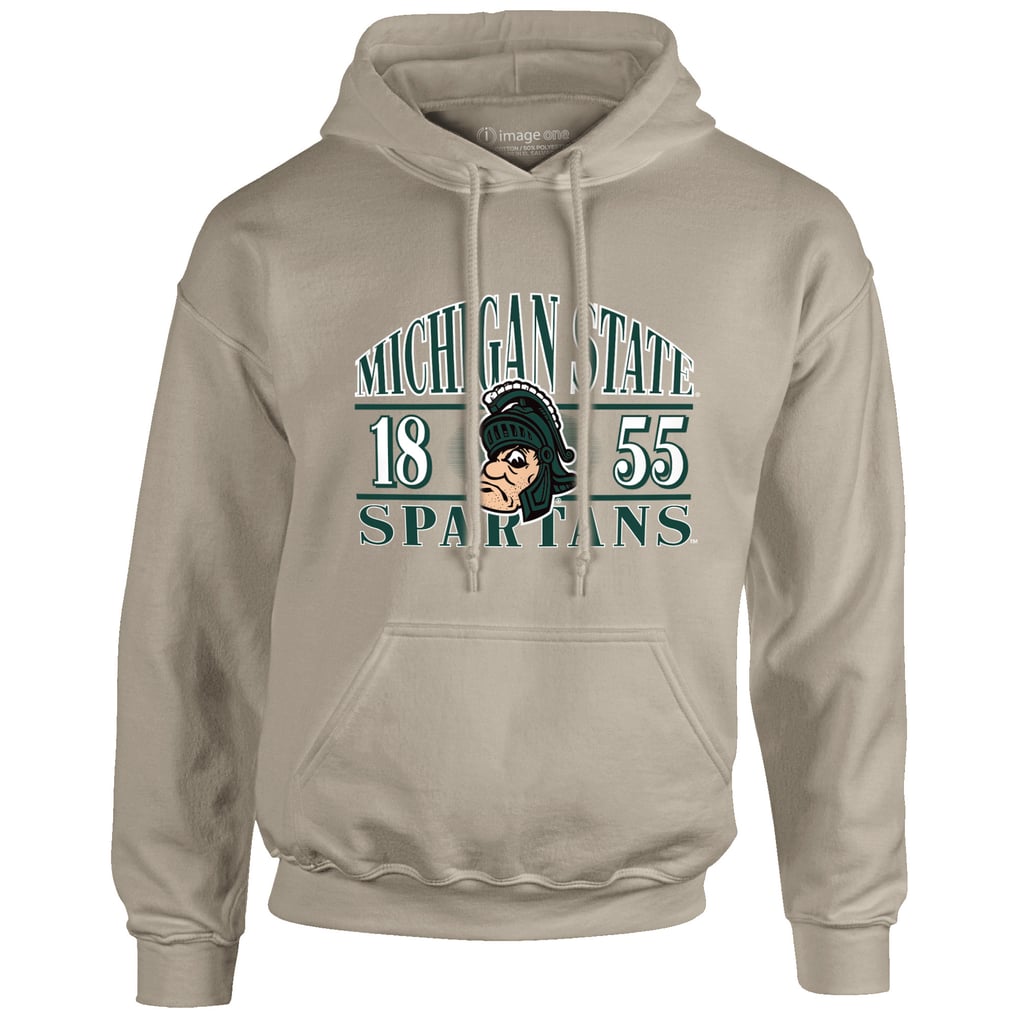  Michigan State Spartans Upper Arch Letters Pullover Hoodie - Tan