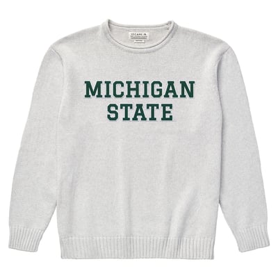  Michigan State Spartans Uscape Apparel Renew Coastal Knit Sweater - Gray