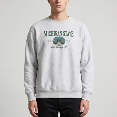  Michigan State Spartans Uscape Apparel New Heights Heavyweight Sweatshirt - Heather Gray