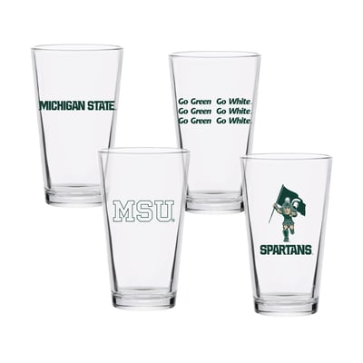 Michigan State Spartans 16oz. Collector Pint Glass Four-Piece Set