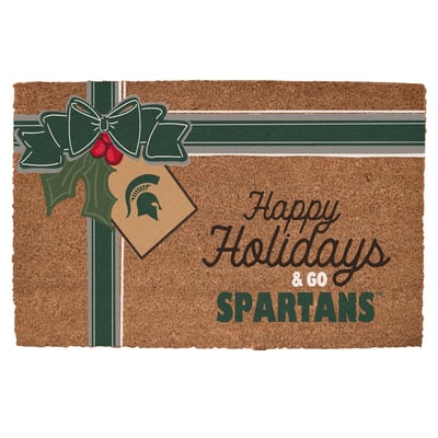 Michigan State Spartans 20" x 30" Holiday Gift Wrap Coir Door Mat
