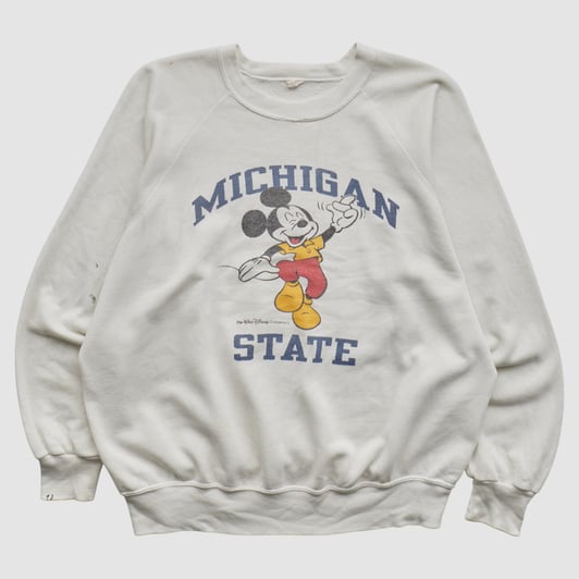 Michigan State Spartans 80s Pullover Sweatshirt - White - M by Fanatics Real Vintage
