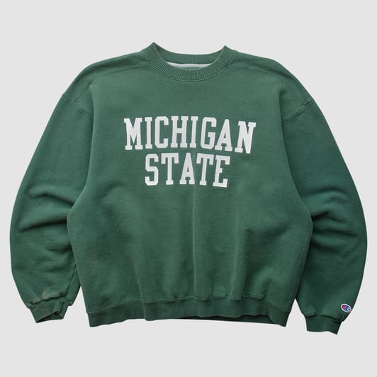 Michigan State Spartans Champion 2000s Sweatshirt - Green - S by Fanatics Real Vintage