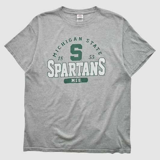 Michigan State Spartans Delta 2000s T-shirt - Heather Gray - L by Fanatics Real Vintage