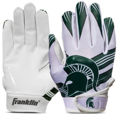 Michigan State Spartans Franklin Sports  Youth Football Gloves 
