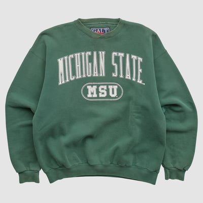 Michigan State Spartans Galt Sand 90s Pullover Sweatshirt - Green - S by Fanatics Real Vintage