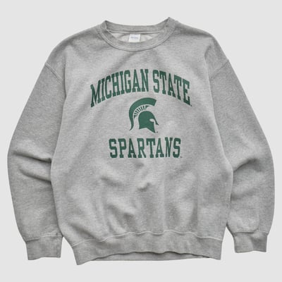 Michigan State Spartans Gildan 2000s Pullover Sweatshirt - Heather Gray - S by Fanatics Real Vintage
