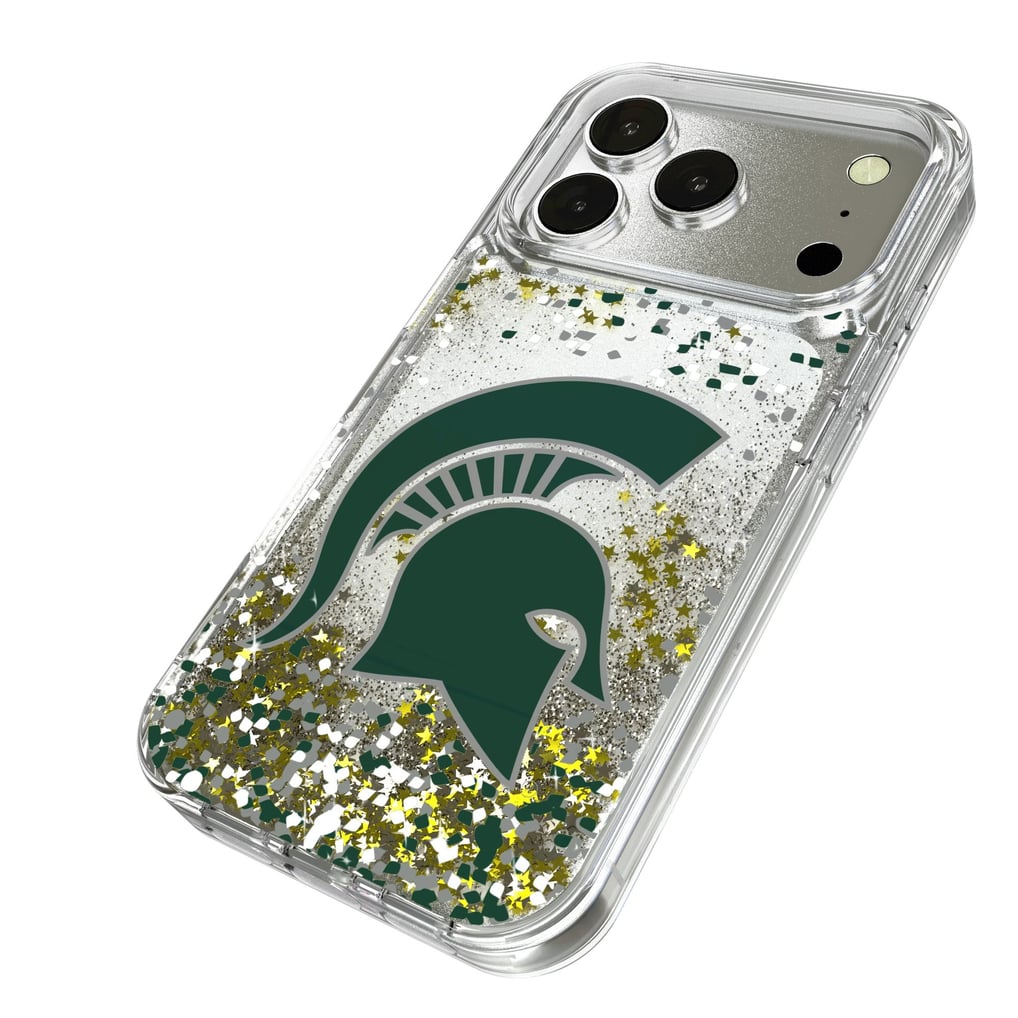 Michigan State Spartans iPhone Glitter Confetti Design Case