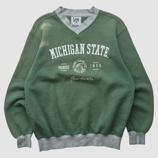 Michigan State Spartans Lee Apparel 90s Pullover Sweatshirt - Green - S by Fanatics Real Vintage
