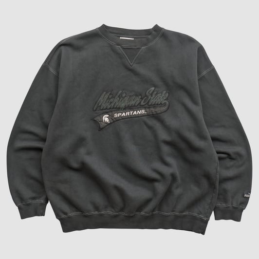 Michigan State Spartans Puma 2000s Pullover Sweatshirt - Black - XL by Fanatics Real Vintage