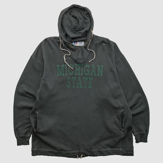 Michigan State Spartans Russell 90s Hooded Pullover Sweatshirt - Black - 2XL by Fanatics Real Vintage