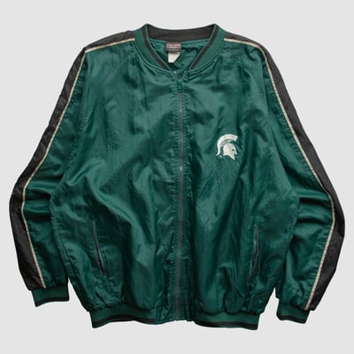 Michigan State Spartans Team Edition Apparel 2000s Full Zip Jacket - Green - XL by Fanatics Real Vintage