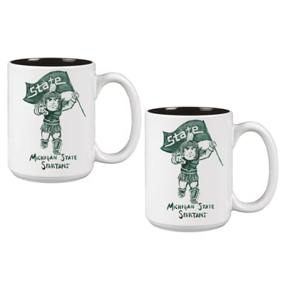 Michigan State Spartans Two-Piece 15oz. Laura Wilcox Mascot Mug Set
