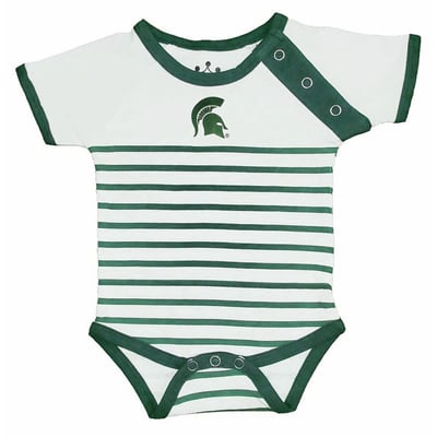 Michigan State Spartans Little King Newborn & Infant Shoulder Snap Bodysuit - Green/White