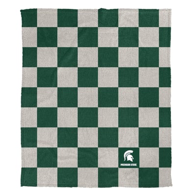 Michigan State Spartans Pegasus Checkered Logo Patch 50" x 60" Cozy Knit Blanket