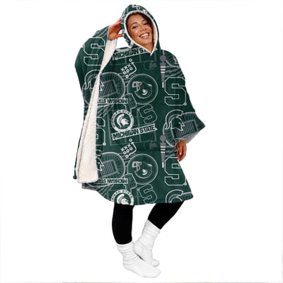 Michigan State Spartans Pegasus Mashup 50" x 70" Bloncho Sherpa Fan Cape