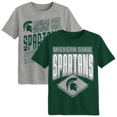 Michigan State Spartans Outerstuff Preschool Trench Kings 2-Pack T-Shirt Set - Green/Gray