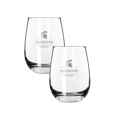 Michigan State Spartans The Memory Company Two-Piece 15oz. Classic Crew Stemless Wine Glass Set