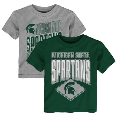 Michigan State Spartans Outerstuff Toddler Trench Kings 2-Pack T-Shirt Set - Green/Gray