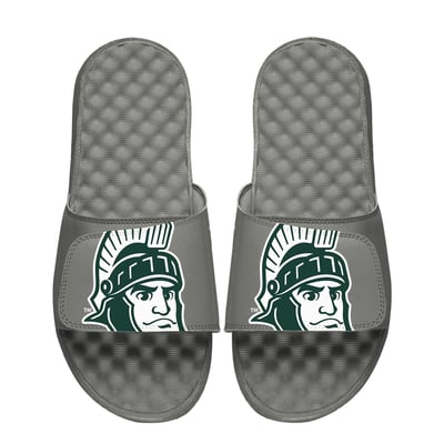 Michigan State Spartans ISlide Unisex Mascot Slide Sandals - Gray