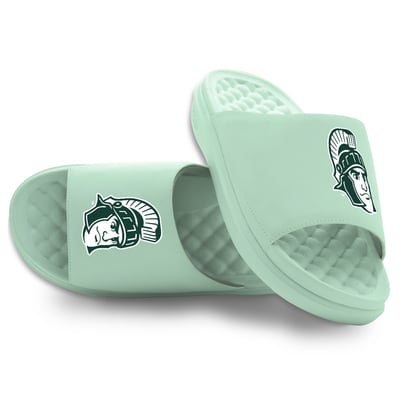 Michigan State Spartans ISlide Unisex Mascot Motive Slide Sandals - Seafoam