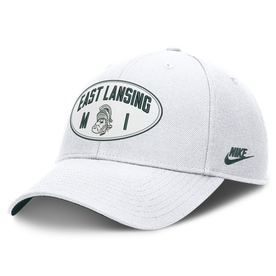  Michigan State Spartans Nike Unisex Legacy Letter & Location Rise Adjustable Hat - Off White