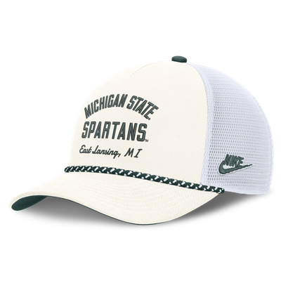 Michigan State Spartans Nike Unisex Mascot Rope Trucker Adjustable Hat - White