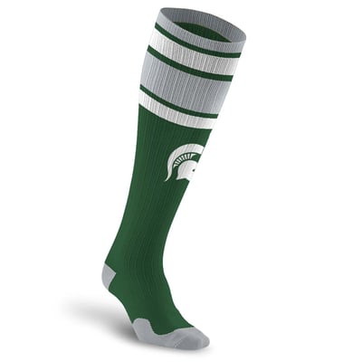 Michigan State Spartans PRO Compression Unisex  Classic Stripe Over-the-Calf Compression Socks