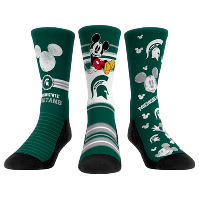 Michigan State Spartans Rock Em Unisex Disney Three-Pack Crew Socks - 