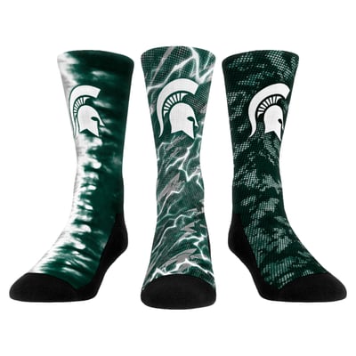 Michigan State Spartans Rock Em Unisex Team Tones Three-Pack Crew Socks