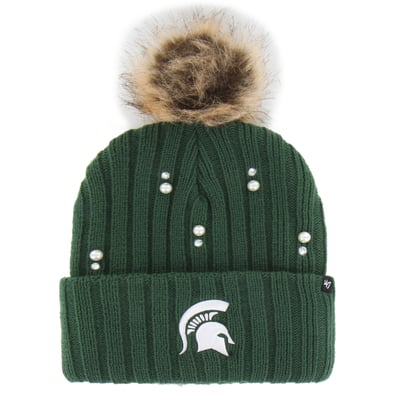 Michigan State Spartans '47 Women's Pearl Fur Knit Hat with Pom - Green