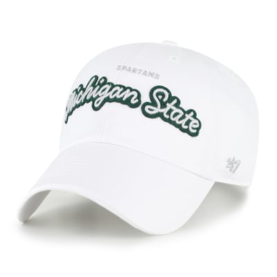 Michigan State Spartans '47 Women's Trendy Script Clean Up Adjustable Hat - White