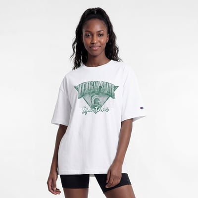  Michigan State Spartans Champion Women's Retro Oversized T-Shirt - White