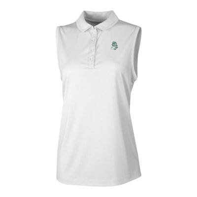  Michigan State Spartans Columbia Women's Ace Flair Sleeveless Tank Polo - White