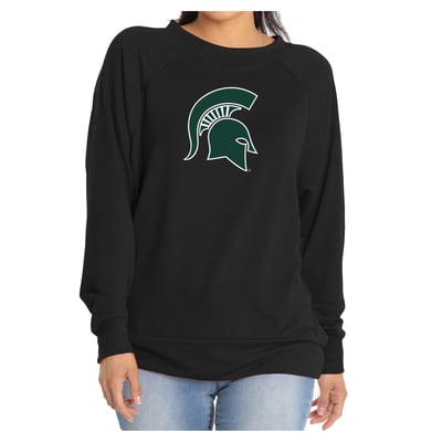 Michigan State Spartans Flying Colors Apparel Women's Rylee Raglan Long Sleeve T-Shirt - Black
